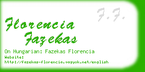 florencia fazekas business card
